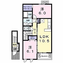 プレシオ 2LDKの間取図画像