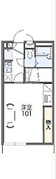 レオパレスプラド 1Kの間取図画像