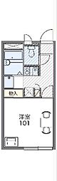 レオパレスパークヒルアオキ 1Kの間取図画像