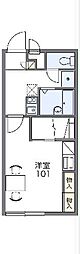 レオパレスルーペ1075 1Kの間取図画像
