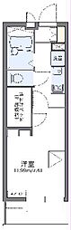 レオパレス竹松 1Kの間取図画像