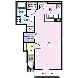 サニーコートB棟 ワンルームの間取図画像