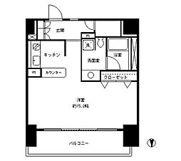 ParkCube東品川 ワンルームの間取図画像