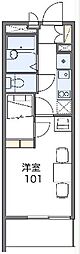 レオパレスエルピス大林 1Kの間取図画像