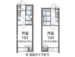 クレイノgハイム 1Kの間取図画像