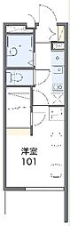 レオパレスオケイル 1Kの間取図画像