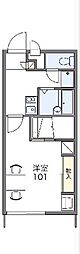 レオパレスライラック 1Kの間取図画像