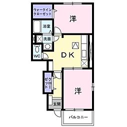 ヴァンベール5 2DKの間取図画像