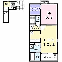 フランブリーズ 1LDKの間取図画像