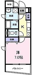 コリーヌH 1Kの間取図画像