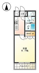 プランドールY's.2 1Kの間取図画像