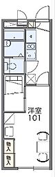 レオパレスタモ 1Kの間取図画像