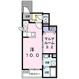 フェリース4 1LDKの間取図画像
