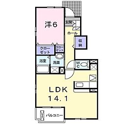 ミルフィーユ弐番館 1LDKの間取図画像