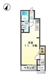 プランドール ワンルームの間取図画像