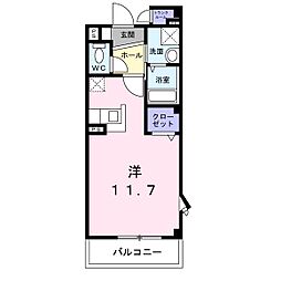 シャンテクレール ワンルームの間取図画像