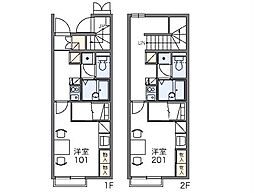 レオパレスクレール光優1 1Kの間取図画像