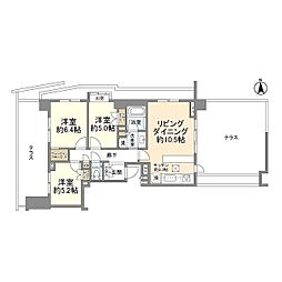 東急東横線 東白楽駅 徒歩3分の賃貸マンション 1階3LDKの間取り