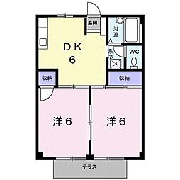 メゾンCELINE 2DKの間取図画像
