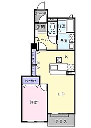 タウンヒルズ3 1LDKの間取図画像