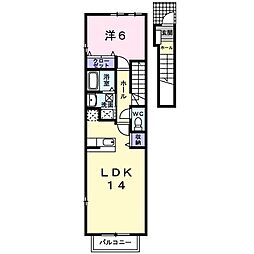 フルールM&M 1LDKの間取図画像