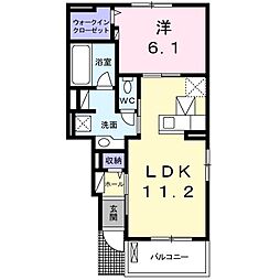 カルムフラン2 1LDKの間取図画像