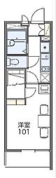 レオパレスメゾンM2 1Kの間取図画像