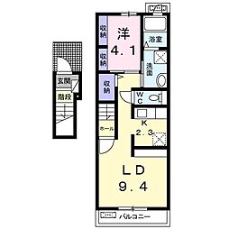 ビオーラ上池 2階1LDKの間取り