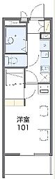レオパレスコモード 1Kの間取図画像