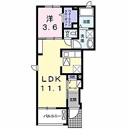 ハイツのぞみ 1LDKの間取図画像