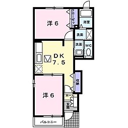 サンライズパイン 2DKの間取図画像