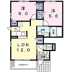 メゾンS 2LDKの間取図画像