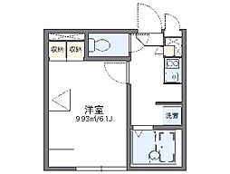 レオパレスイル　リズィエール 2階1Kの間取り