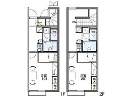 レオパレスルーチェ 1階1Kの間取り