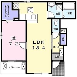 グランメル2 1LDKの間取図画像
