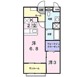 ウィステリア 1LDKの間取図画像