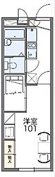 レオパレスカズ 1Kの間取図画像