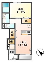 アヴァンス・アカツカ 1LDKの間取図画像