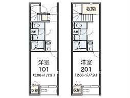 レオネクストパル 1Kの間取図画像