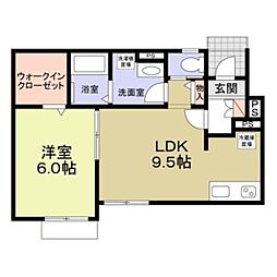 ルーチェ 1階1LDKの間取り