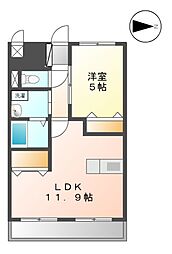 グランドゥール 1LDKの間取図画像