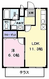 ハイツ雅 1LDKの間取図画像