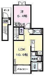 パイン・パーク2 1LDKの間取図画像