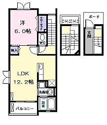 クレメントハウス 1LDKの間取図画像