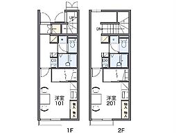 レオパレスシャンブル 1Kの間取図画像