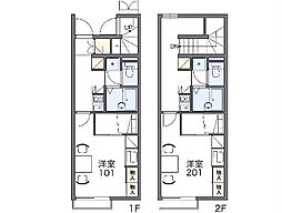 レオパレスSouthernCross,A 1Kの間取図画像