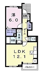 樽見鉄道 美江寺駅 徒歩22分の賃貸アパート 1階1LDKの間取り