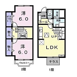 エムプルミエD 2LDKの間取図画像