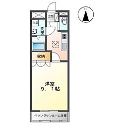 アグレスト・1 1Kの間取図画像