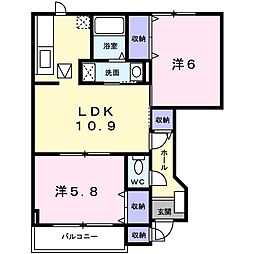 サニーレジデンス4 2LDKの間取図画像